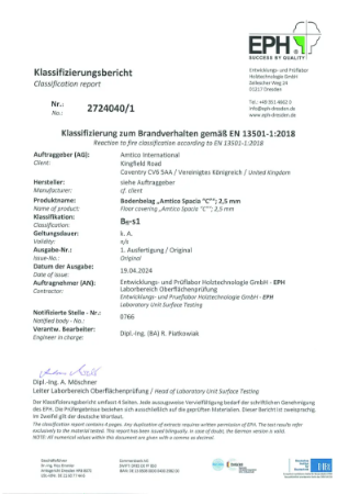 EPH Test Certificate