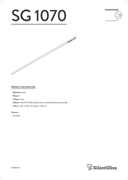 Curtain Track SG 1070 Hand Operated Silent Gliss