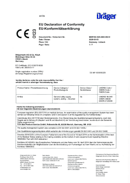 Declaration of Conformity Ambia