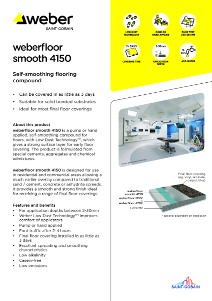 weberfloor smooth 4150 - Technical datasheet