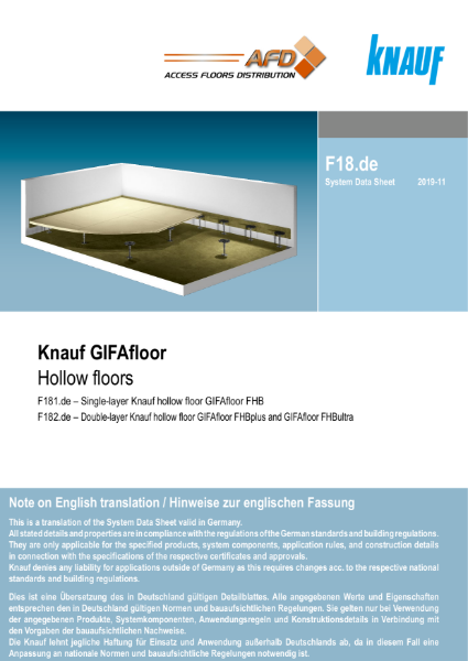 Knauf GIFAfloor - Hollow floor Pedestal System