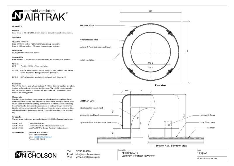 AIRTRAK LV Technical Data Sheet