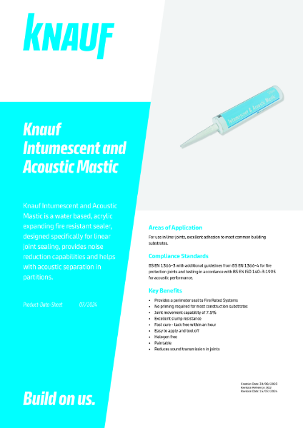 Knauf Intumescent and Acoustic Mastic Data Sheet