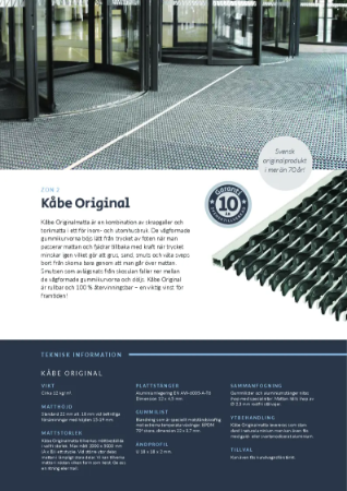 Produktblad - Kåbe originalmatta | Kåbe-Mattan AB | Lattira Source