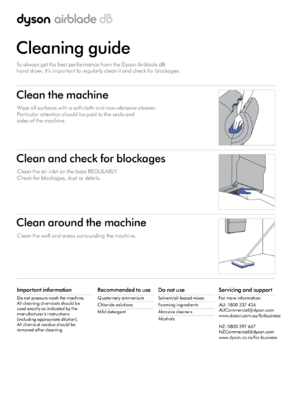 Cleaning guide - Dyson Airblade dB