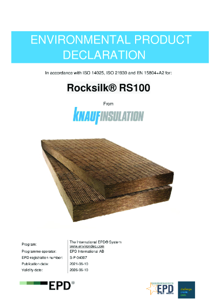 Knauf Insulation Rocksilk® RS100 EPD S-P-04007