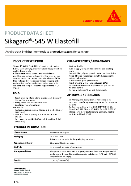 Sikagard®-545 W Elastofill - Product Data Sheet