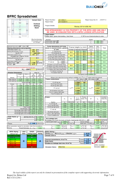 Heritage Rose 1.5 U-Value Energy Report