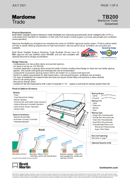 Brett Martin Fixed Polycarbonate Rooflight