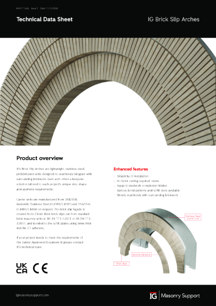 IG Brick Slip Arch Technical Data Sheet