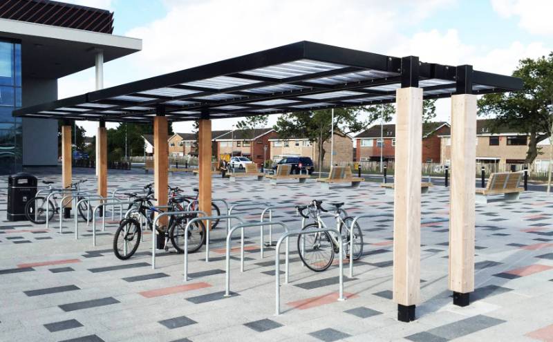 FalcoSpan Cantilevered Canopy - Steel Range of Canopies - Cantilevered cycle shelter & canopy