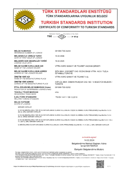 EN 14411 Compliance Certificate
