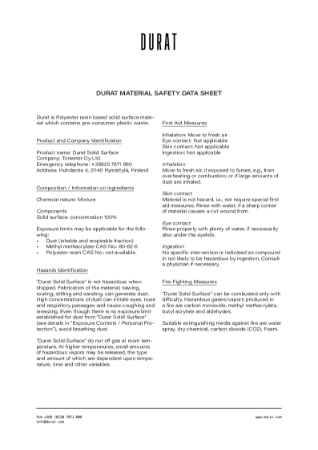 Durat - Material Safety Data Sheet