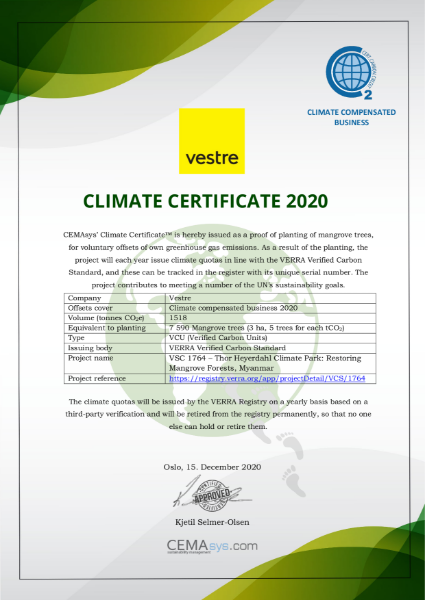 Climate Certificate 2020