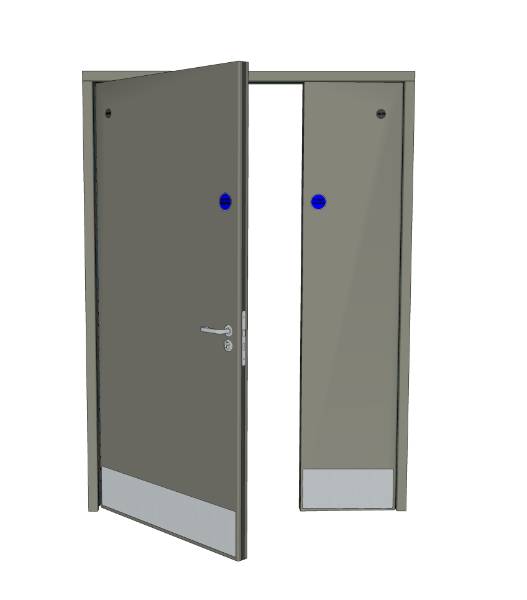 Lamdoor Ambulant W/C Unequal Pair - PVC Postformed Medium Duty Doorset
