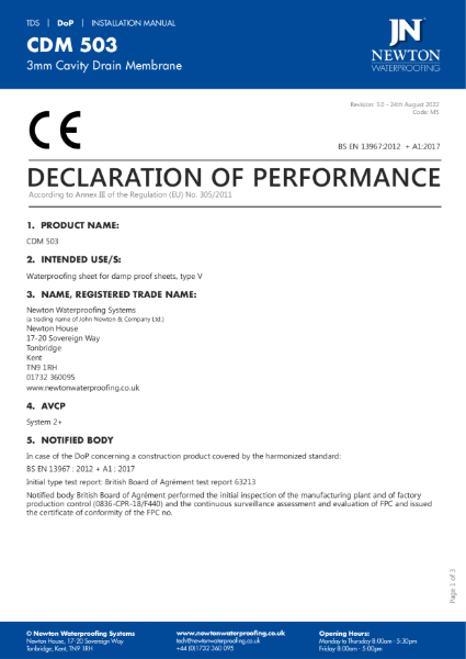 Newton CDM 503 DoP