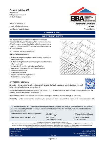 Westerland fibre cement slate