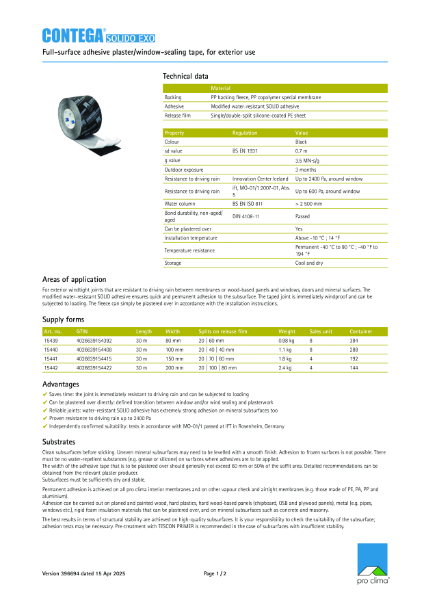 Contega Solido Exo Technical Datasheet