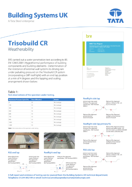 Trisobuild CR - Weatherability Testing by BRE