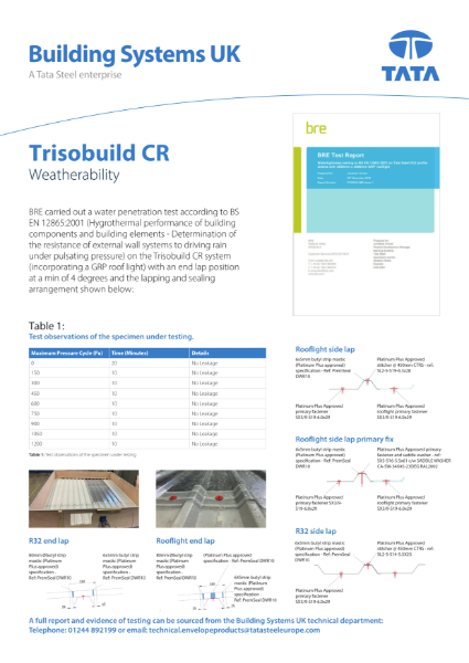 Trisobuild® CR - Weatherability Testing by BRE