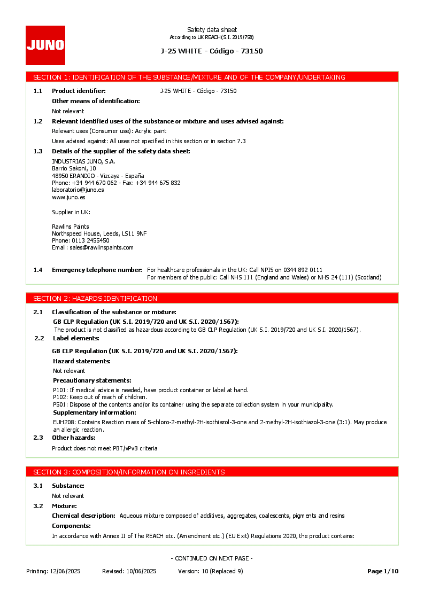 73150 J-25 Safety Datasheet