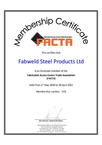 Fabricated Access Covers Trade Association (FACTA)