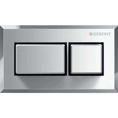 Geberit remote flush actuation, square design, pneumatic, for dual flush, concealed actuator, protruding