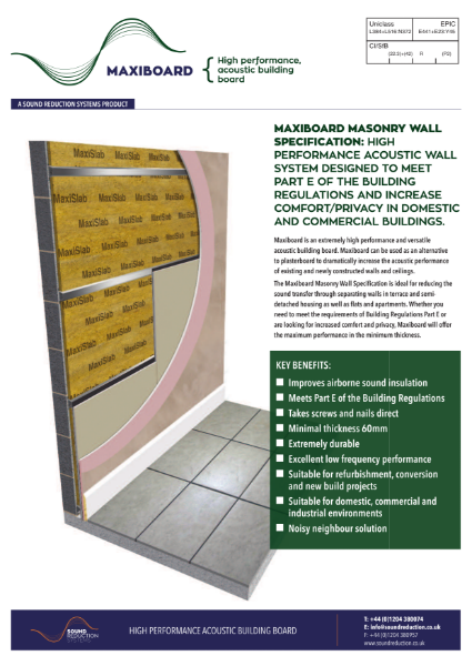 SRS Maxiboard Masonry Wall Data Sheet