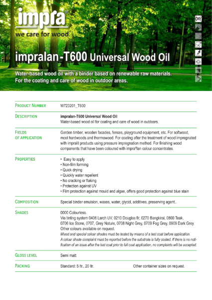 impralan T600 Universal Wood Oil