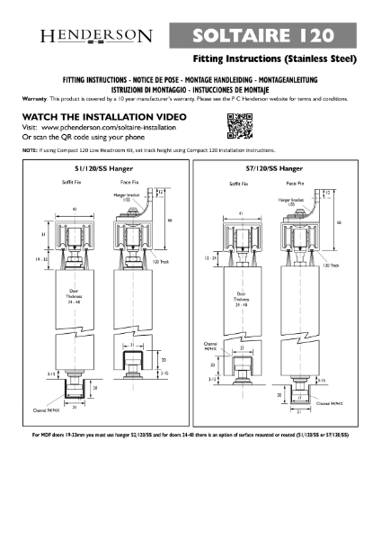 Soltaire 120 Fitting Instructions