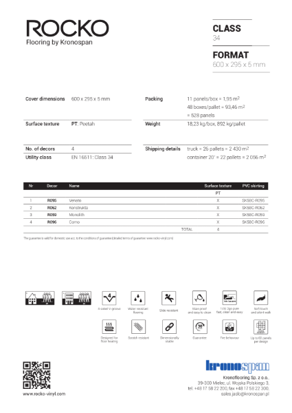 Rocko Tiles Waterproof Wall System Product Sheet