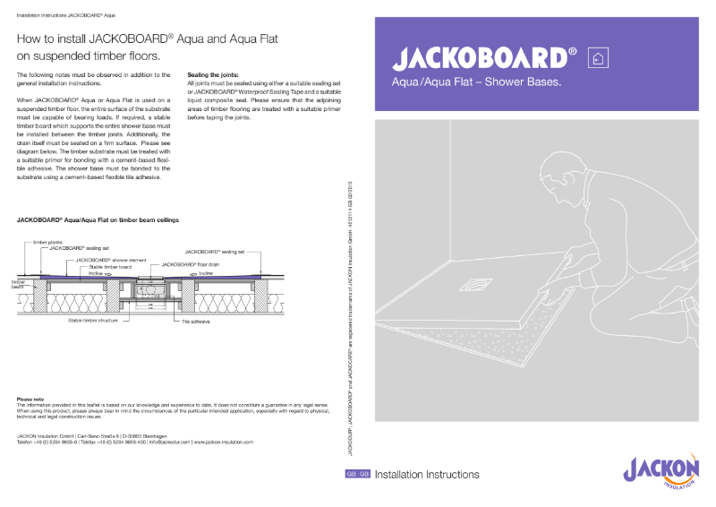 JACKOBOARD® Aqua Installation Instructions