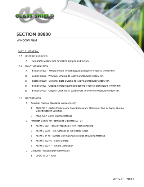 Glass Shield 4 mm – Technical Data Sheet