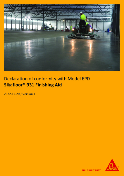 EPD - Sikafloor 931 Finishing Aid