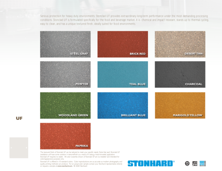 Stonclad UF Color Sheet (EUROPE 2020)