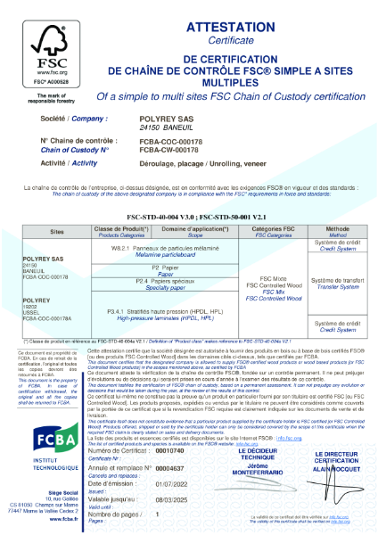 Chain of Custody Certification