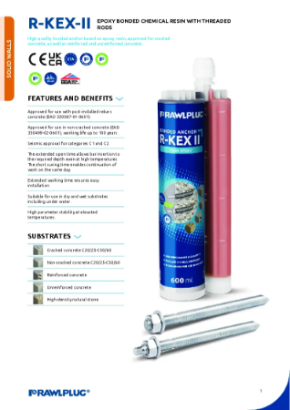 R-KEX-II for use with Threaded Rods - Data Sheet