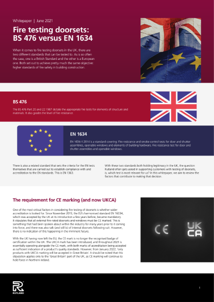 Fire testing doorsets: BS476 versus EN1634