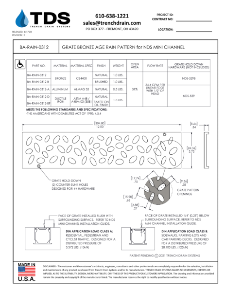 Grate Bronze Age Rain Pattern for NDS Mini Channel