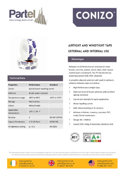CONIZO SL Tape Technical Data Sheet