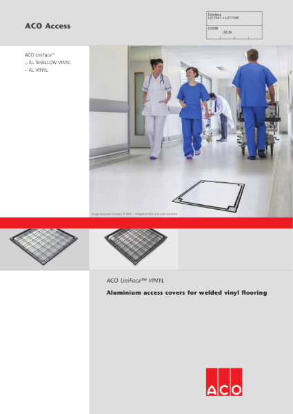 ACO UniFace Aluminium Covers For Welded Vinyl Flooring Brochure