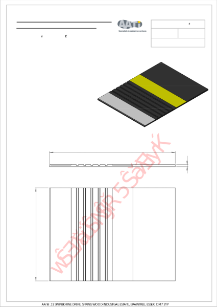 Anti-slip platform edge tile, type PET 1® Cast metal