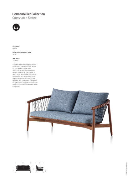 Crosshatch Settee - Product Sheet