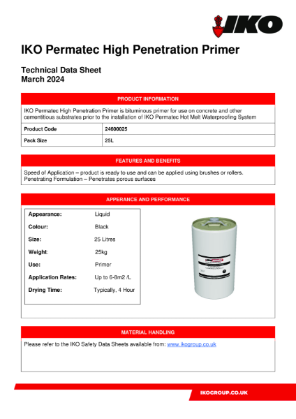 Technical Data Sheet (TDS) - IKO Permatec High Penetration Primer