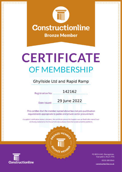 Certificate of Constructionline Bronze Membership