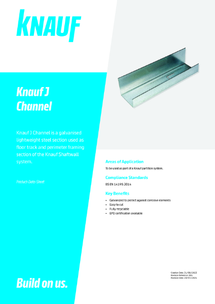 Knauf J Channel Data Sheet
