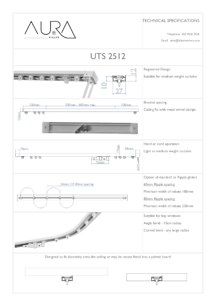 Curtain Track System - Ultraflat Rail Specification