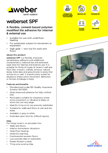 weberset SPF - Technical datasheet