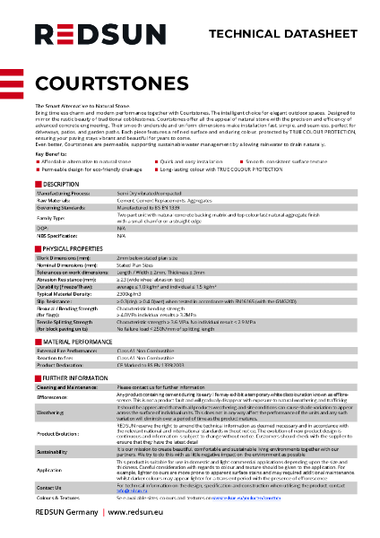 Redsun Courtstone - Technical Data Sheet