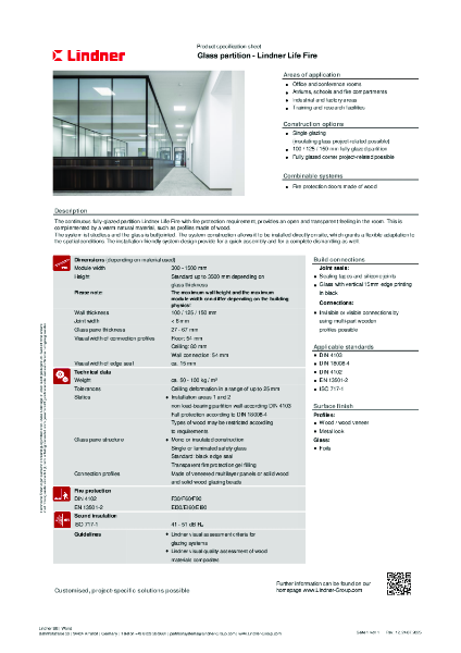 Lindner Life Fire - Data sheet